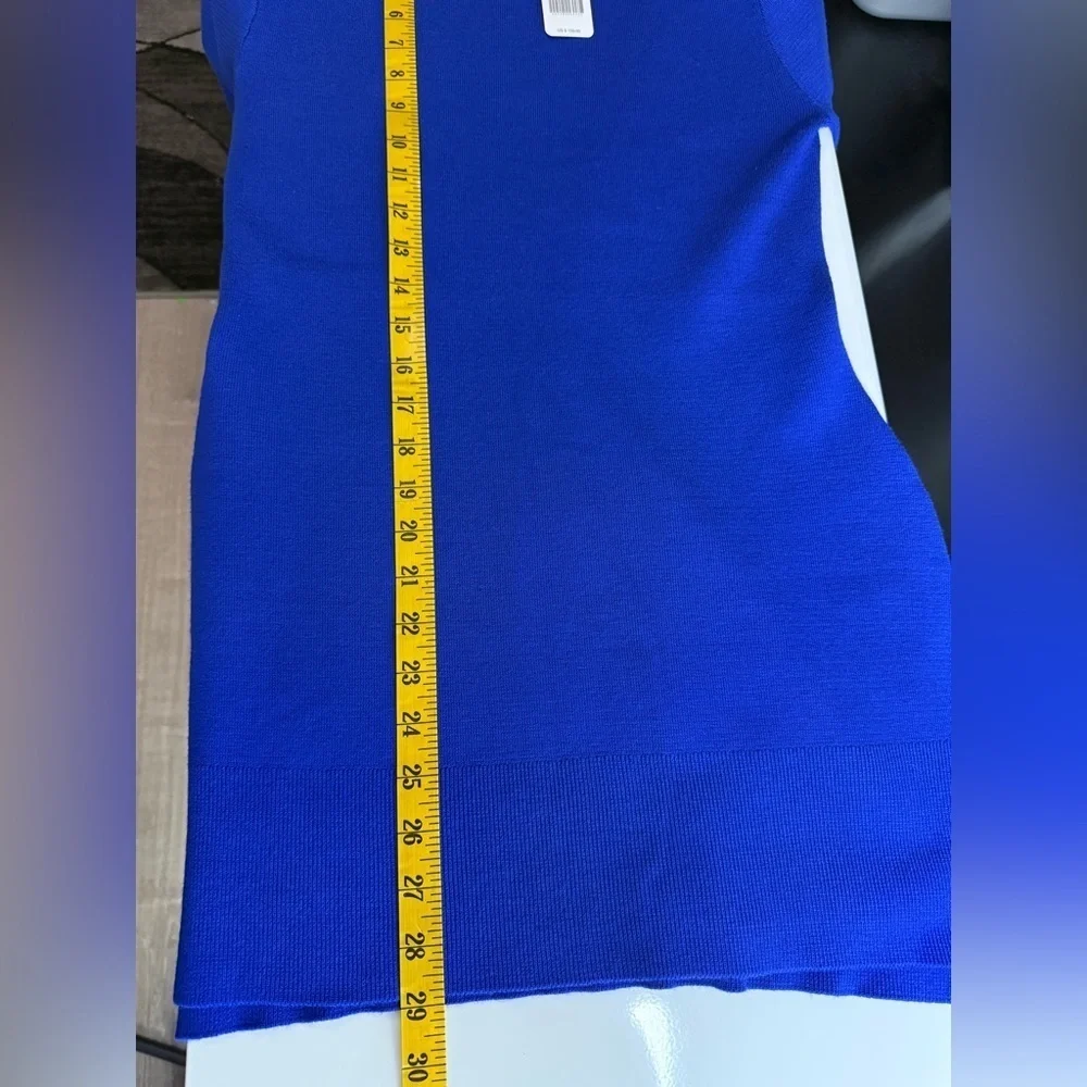 NWT Bebe Embellished Mock Neck Tunic Sweater in Galactic Cobalt Sz M